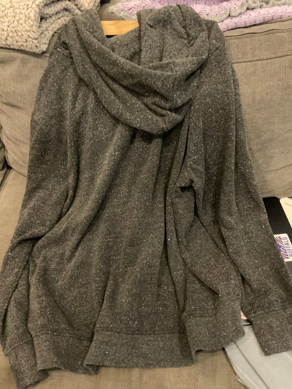 Threads 4 Thought Half Zip Hoodie Charcoal Gray Marled Oversized 2X - Picture 4 of 4